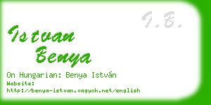 istvan benya business card